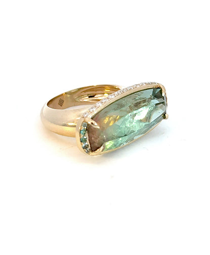 BiColor Tourmaline/Diamonds