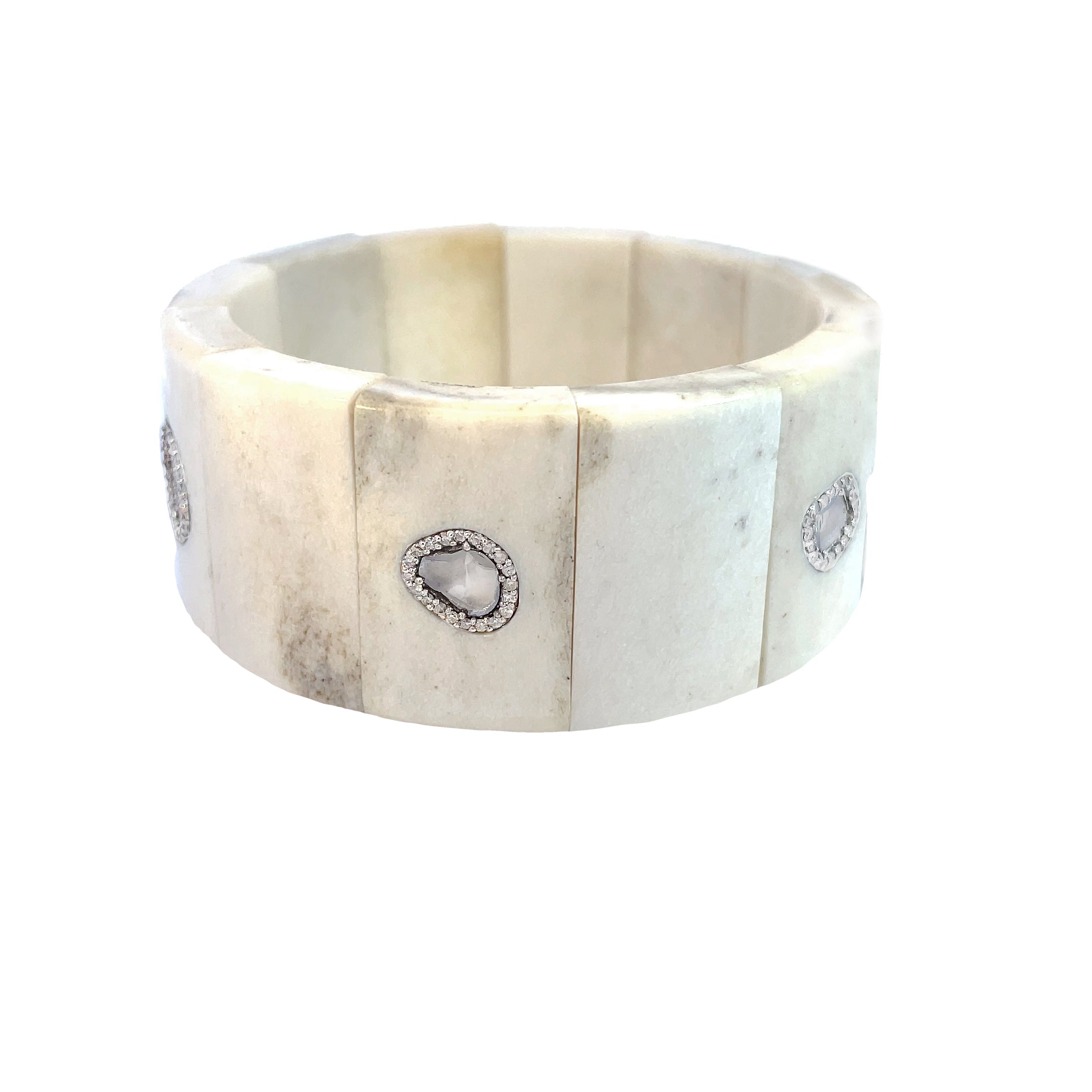 Bone & Diamond Cuff, 30mm