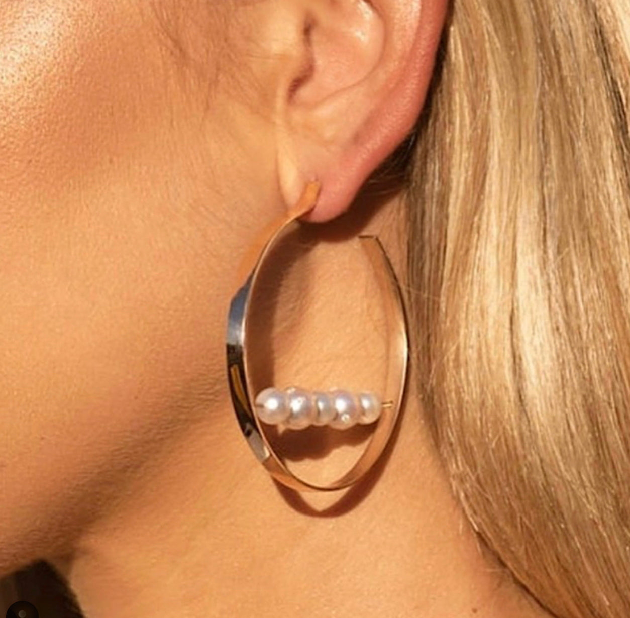 Abacus Hoops with Diamonds & Pearls