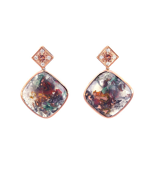 Aquadite, Andolucite, Diamond Earrings