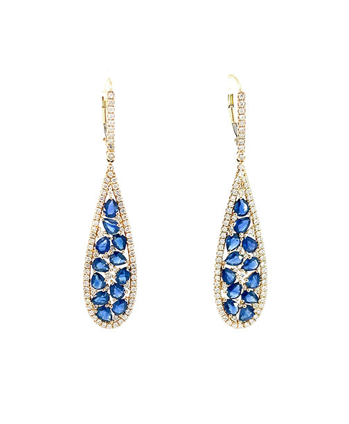 Blue Sapphire Diamond Drops