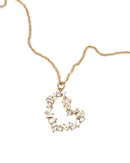 Fancy Diamonds Tilted Heart