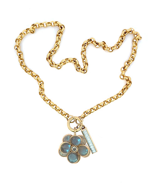 Gem Flower & Ladder Charm, Large