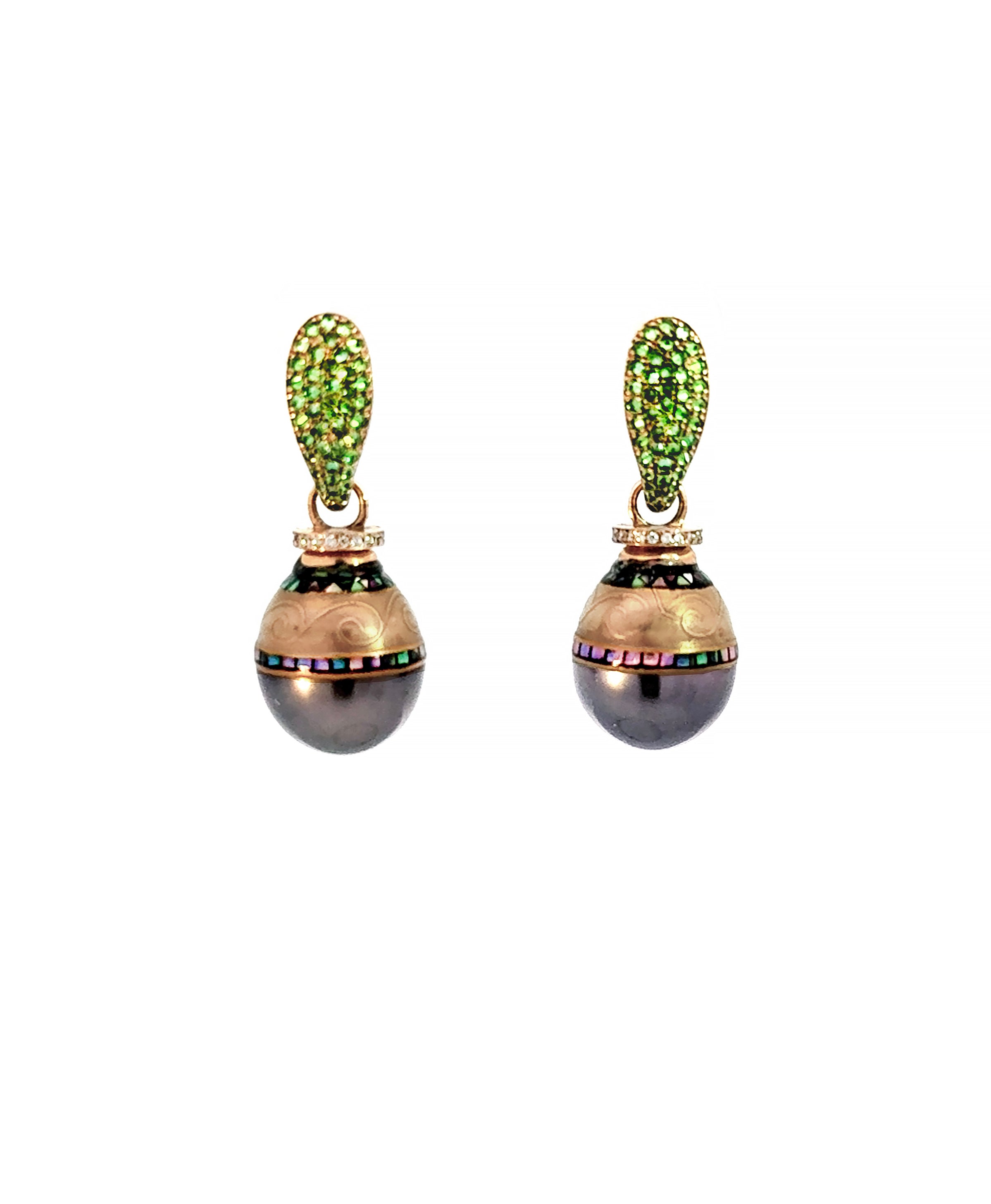 Maki-e Pearls & Tsavorite