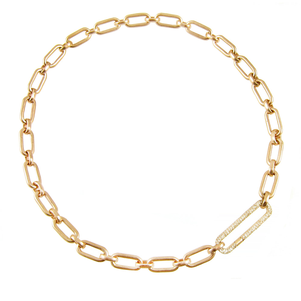 14k Heavy Mixed Link, Diamond Clasp