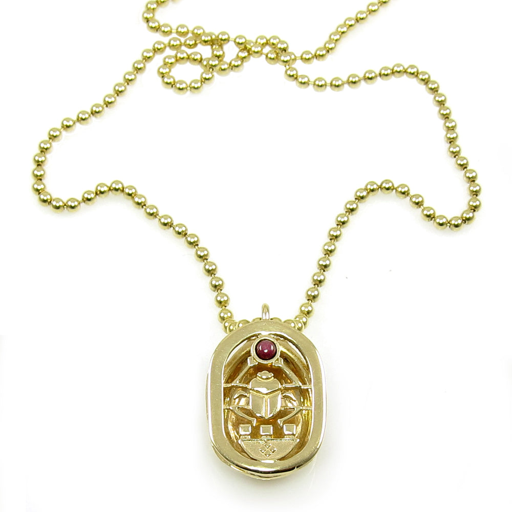 Gold on sale scarab necklace