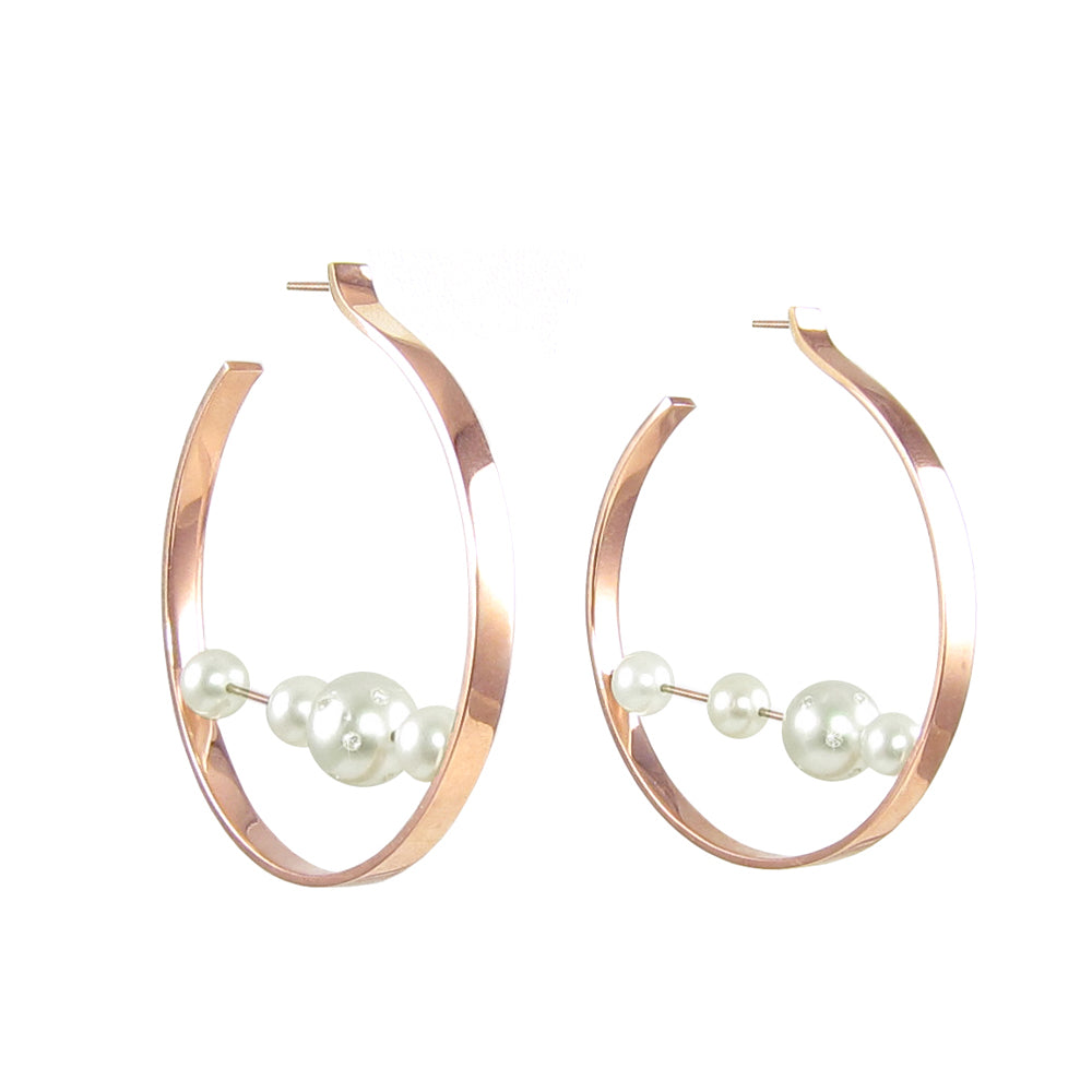Abacus Hoops with Diamonds & Pearls
