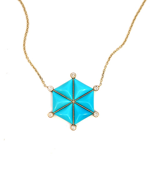 Sleeping Beauty Turquoise & Diamond Wheel