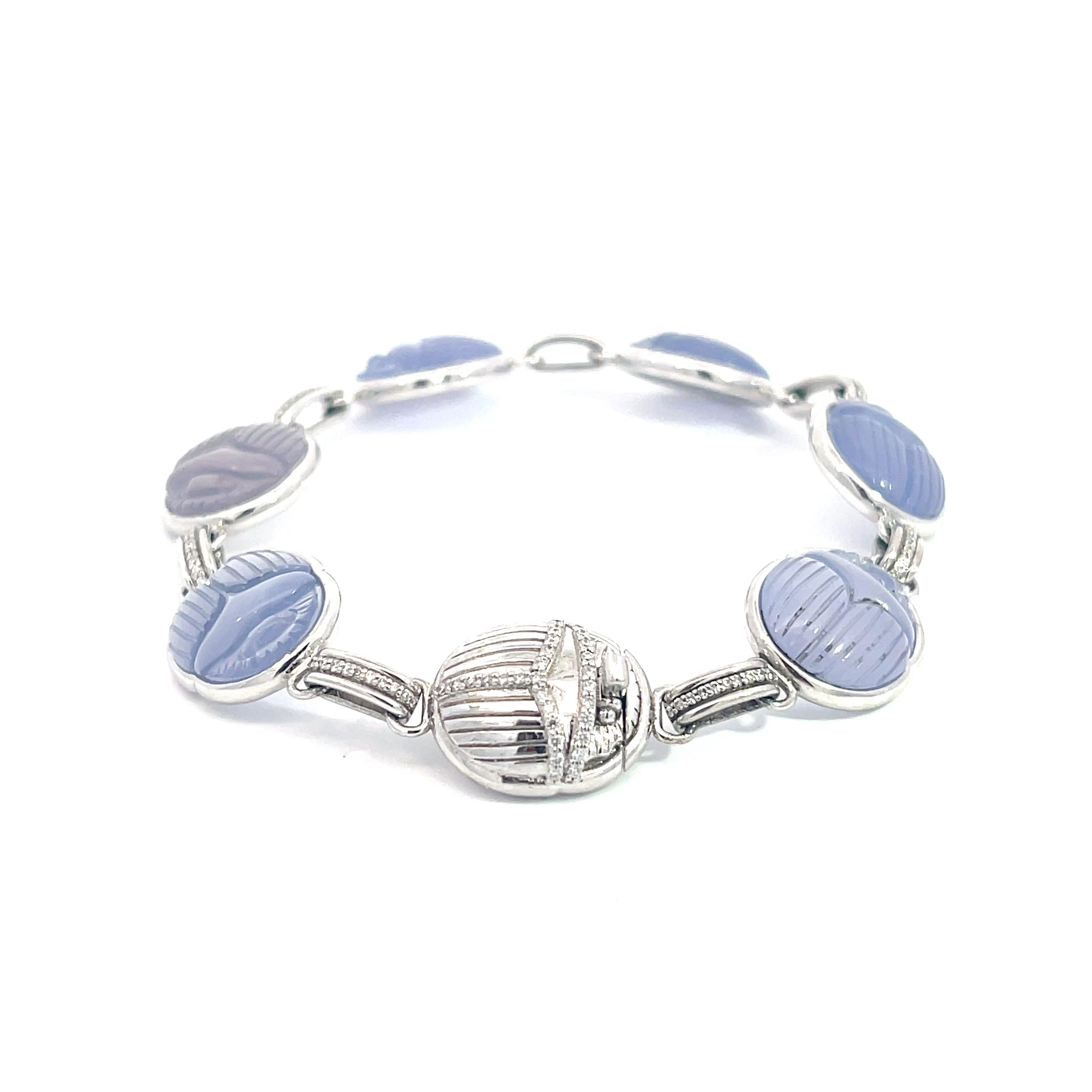 Blue Chalcedony Scarabs