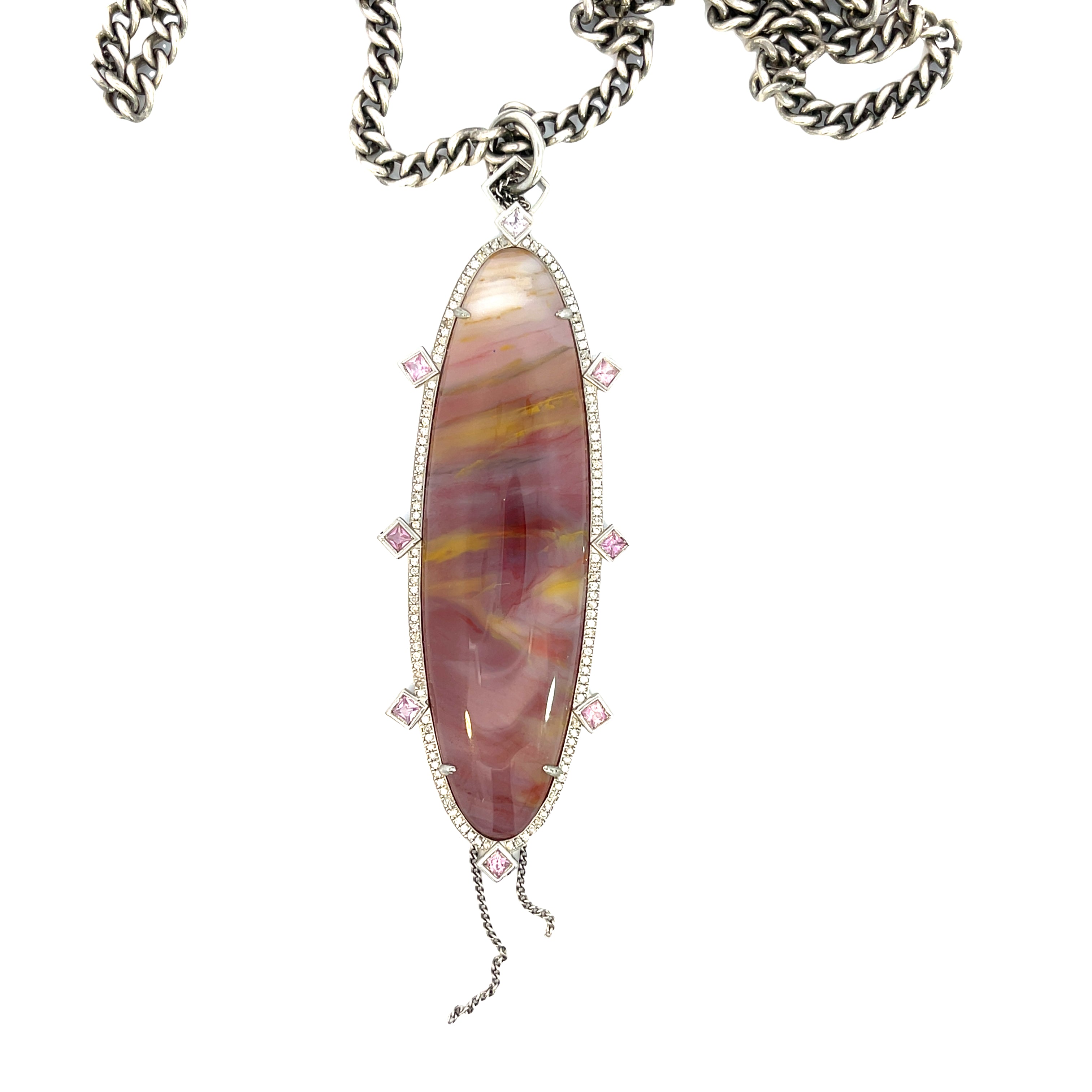 Rainbow Jasper, Sapphires, Diamonds