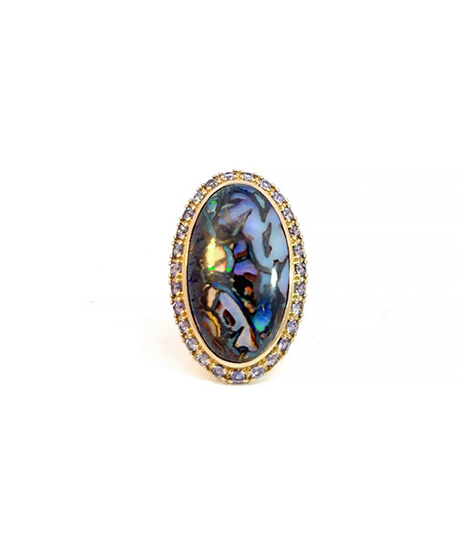 Yowah Opal & Iolite Ring