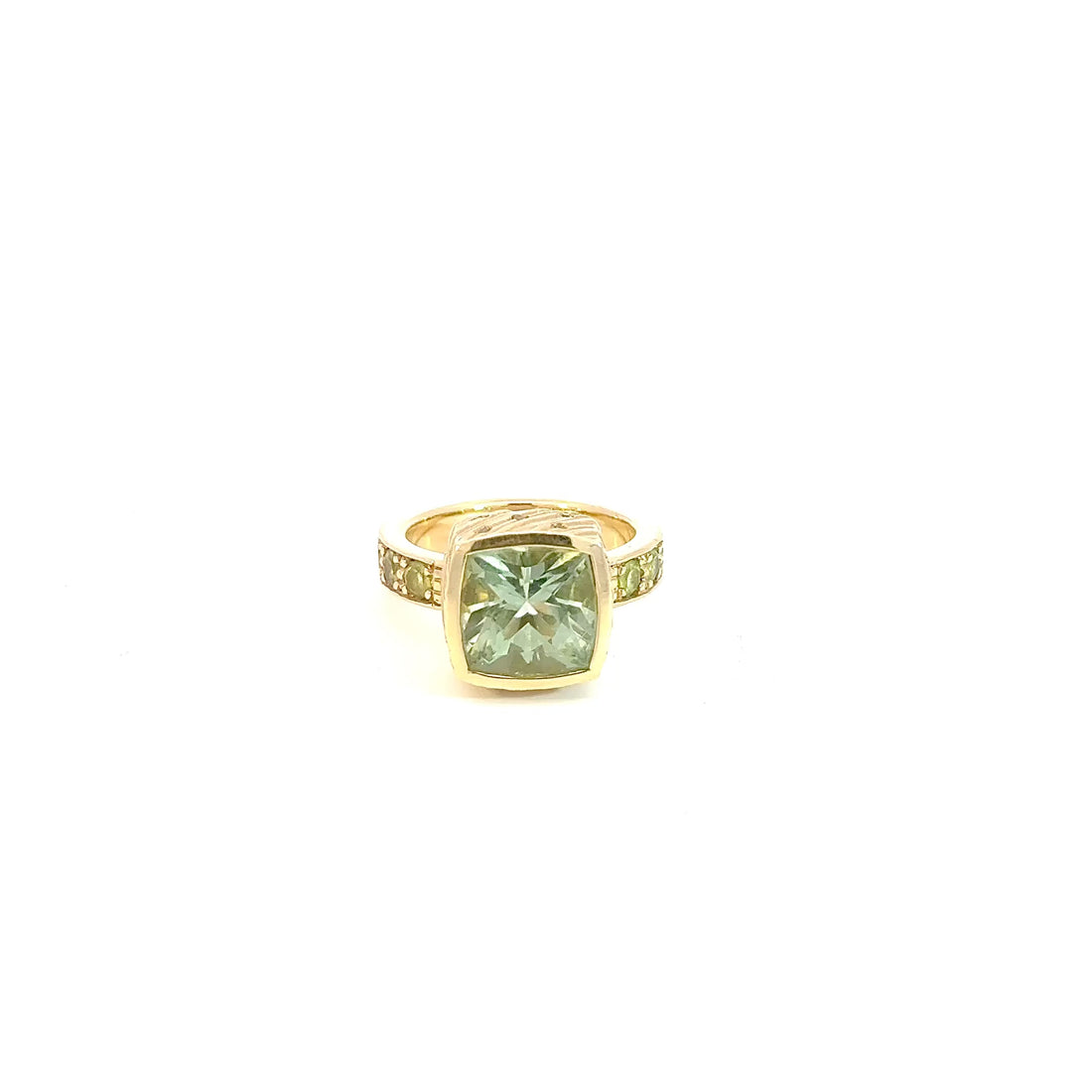 Princess Cut Tourmaline & Peridot Ring