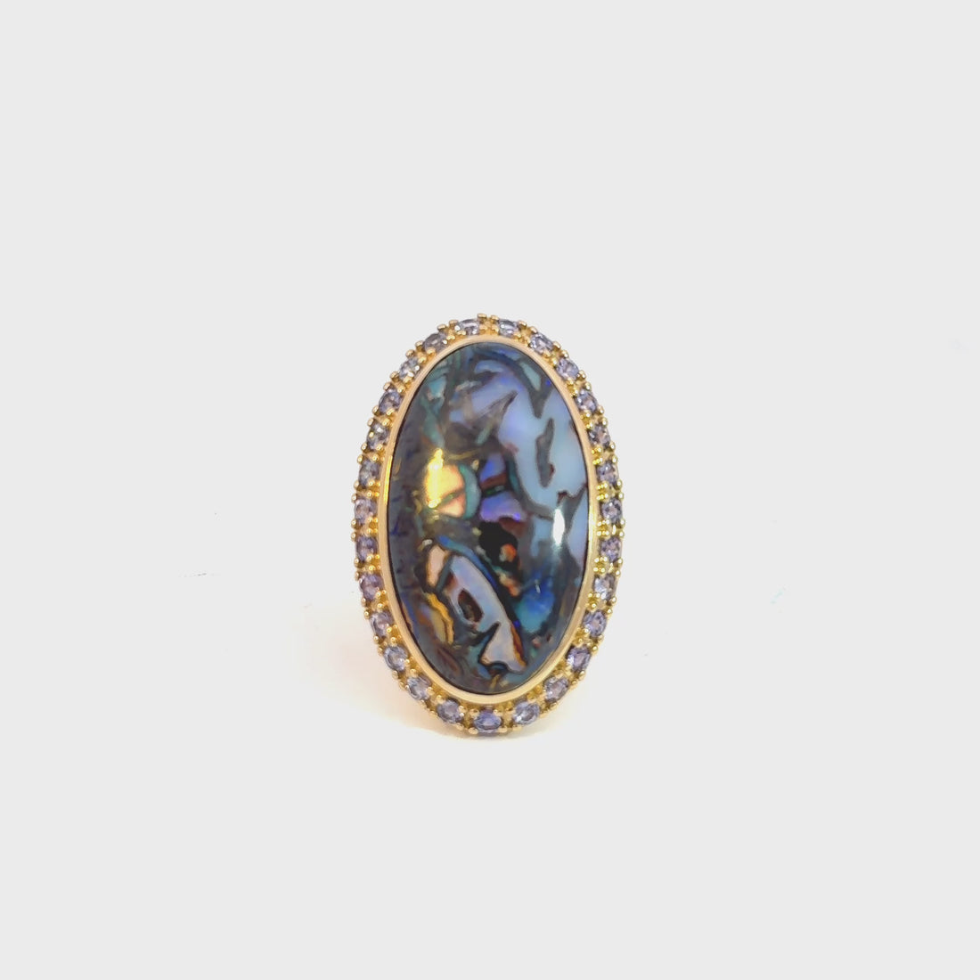 Yowah Opal & Iolite Ring