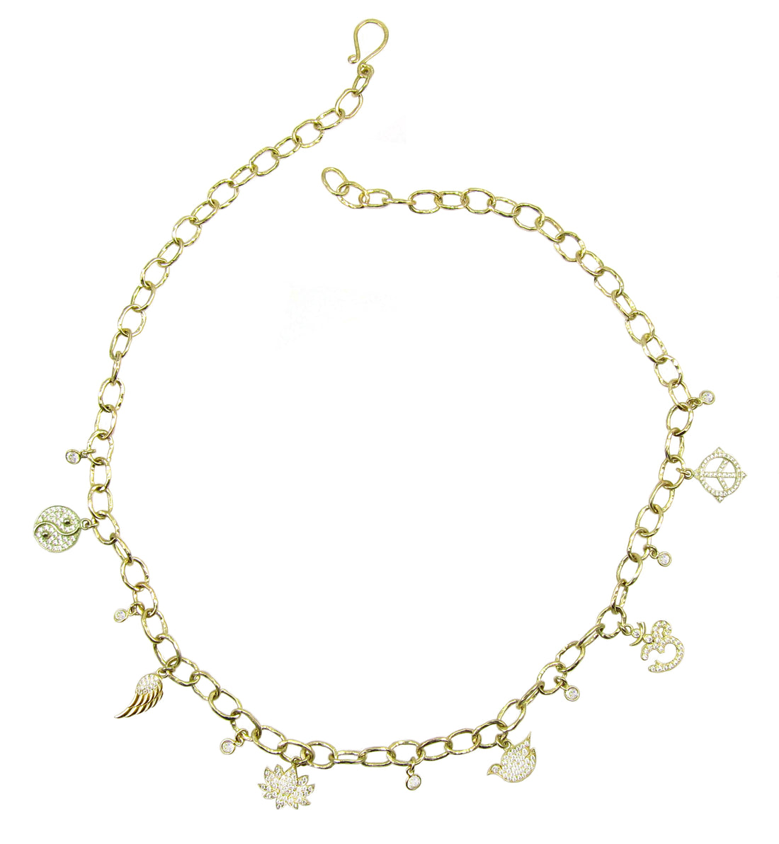 Peace/Harmony Diamond Charm Necklace