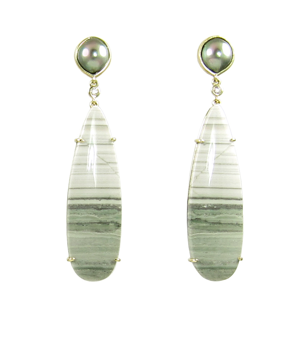 Saturn Chalcedony, Tahitian Pearl