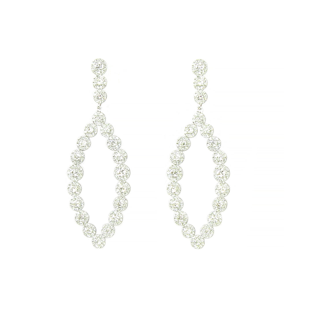 amazing diamond open marquis post earrings